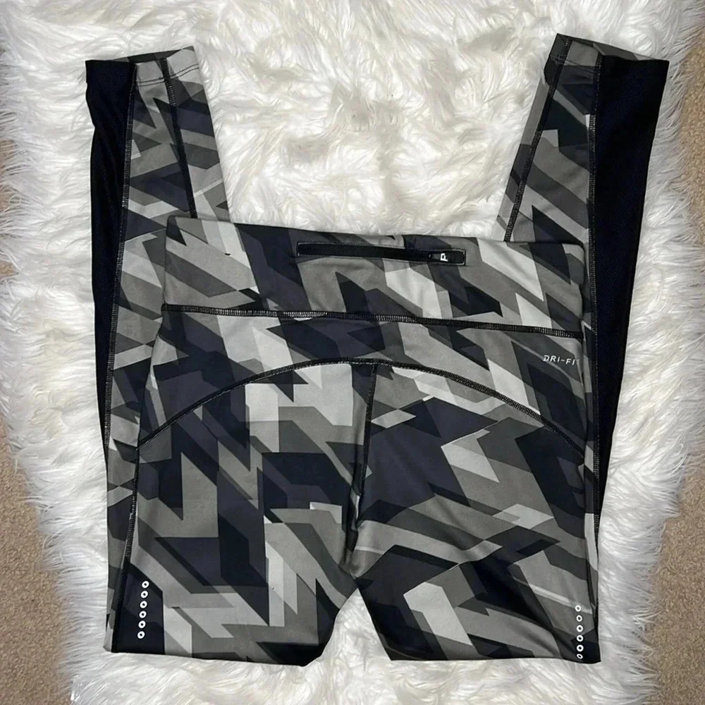 Nike Power Racer Geo Groove Printed Running Leggings Size M - Picture 6 of 7